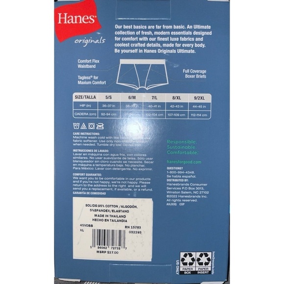 Hanes Originals Ultimate Womens Cotton Stretch Thongs 3 Pack Size 9/2XL … - Picture 2 of 3